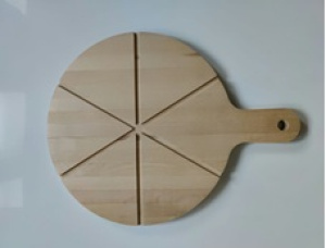 Pizzabrett aus Holz aus Hänge-Birke Runden 320 mm x 320 mm x 18 mm
