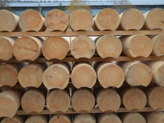 Swiss pine Rounded beam 300 mm x 4 m